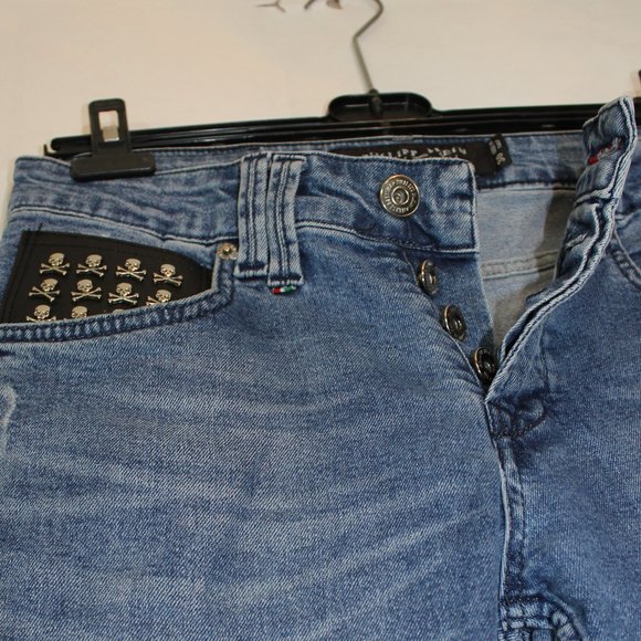 Philipp Plein Jeans blue mid-rise skinny men made in Italy Size 30 - Picture 4 of 15